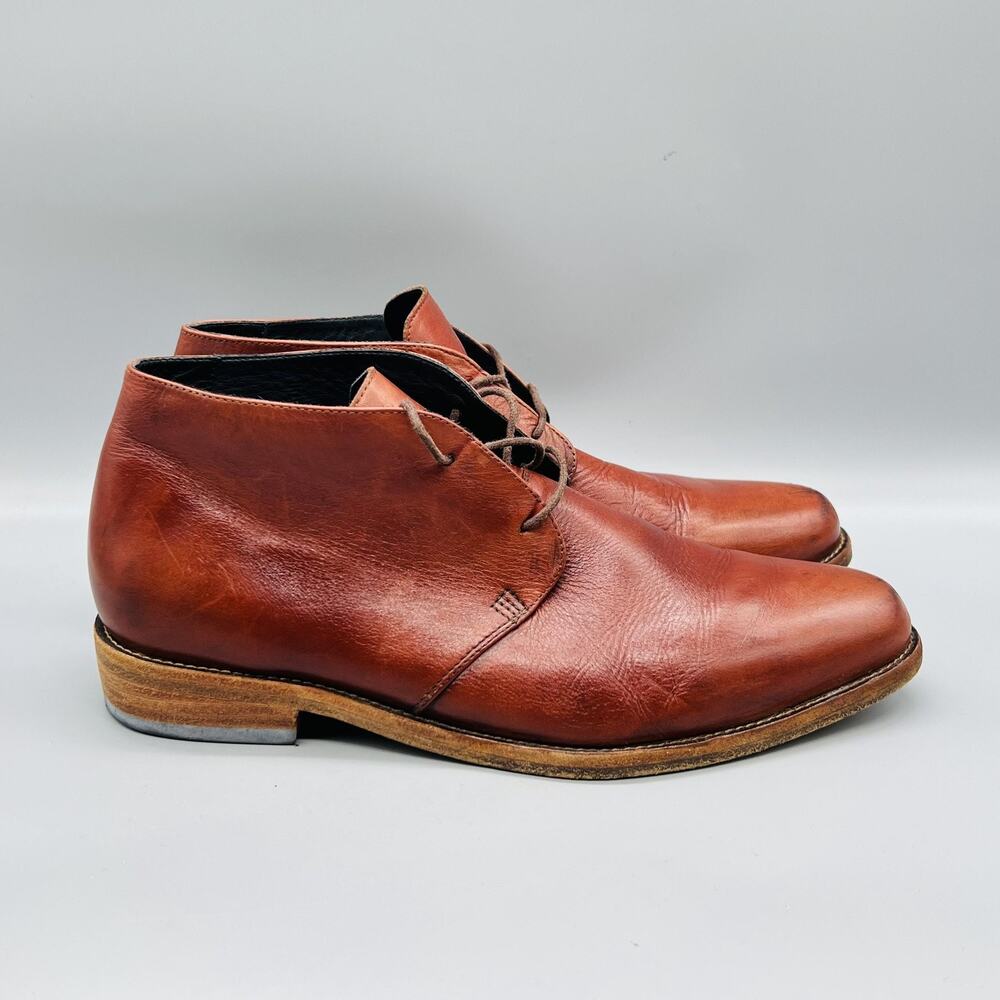 Nisolo Boots Womens 10 Brown Leather Chukka Ankle Lace Up Casual Booties Shoes